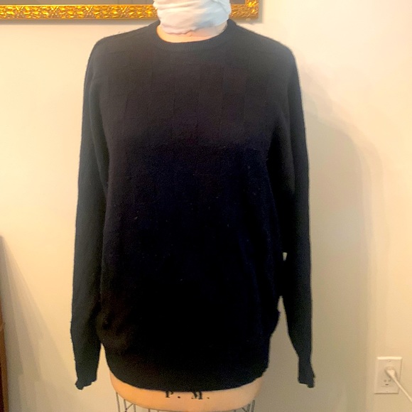 Neiman Marcus exclusive black cashmere/ cotton pullover sweater - Picture 1 of 4